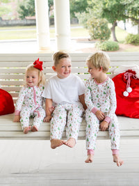Pima Cotton Two-Piece Pajama Set | Winter Whimsy Print