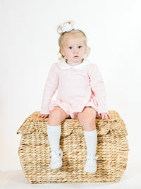 Diamond Quilt Long Sleeve Pima Bubble | Lt Pink