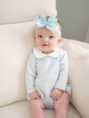 Diamond Quilt Long Sleeve Pima Bubble | Lt Blue