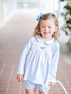 Mallard Girl Duck Pima Bloomer Set | Lt Blue Bitty Dot