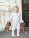 Cowgirl Boot Pima Playsuit | Lt Pink Mini Stripe