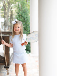 Diamond Quilt Pima Skirt Set | Lt Blue
