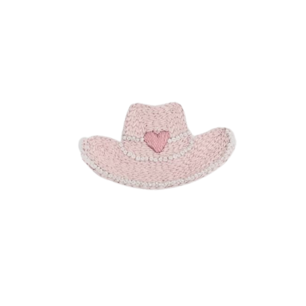 Cowgirl Hat Collared Pima Footie | Lt Pink