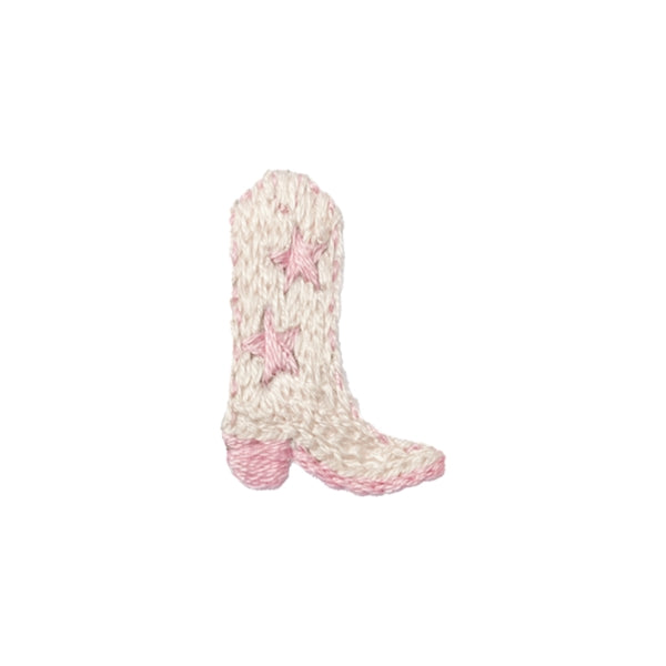 Cowgirl Boot Pima Baby Bib | Lt Pink