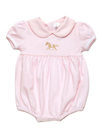 Running Pony Pima Girl Bubble | Light Pink Mini Stripe