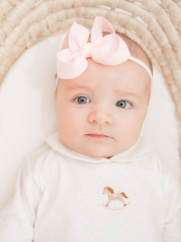 Rocking Horse Pima Day Gown | Lt Pink Bitty Dot