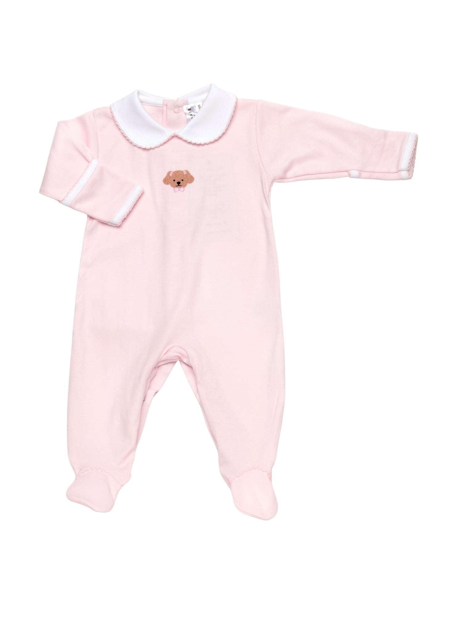 Winnie Puppy Collared Pima Footie | Lt Pink