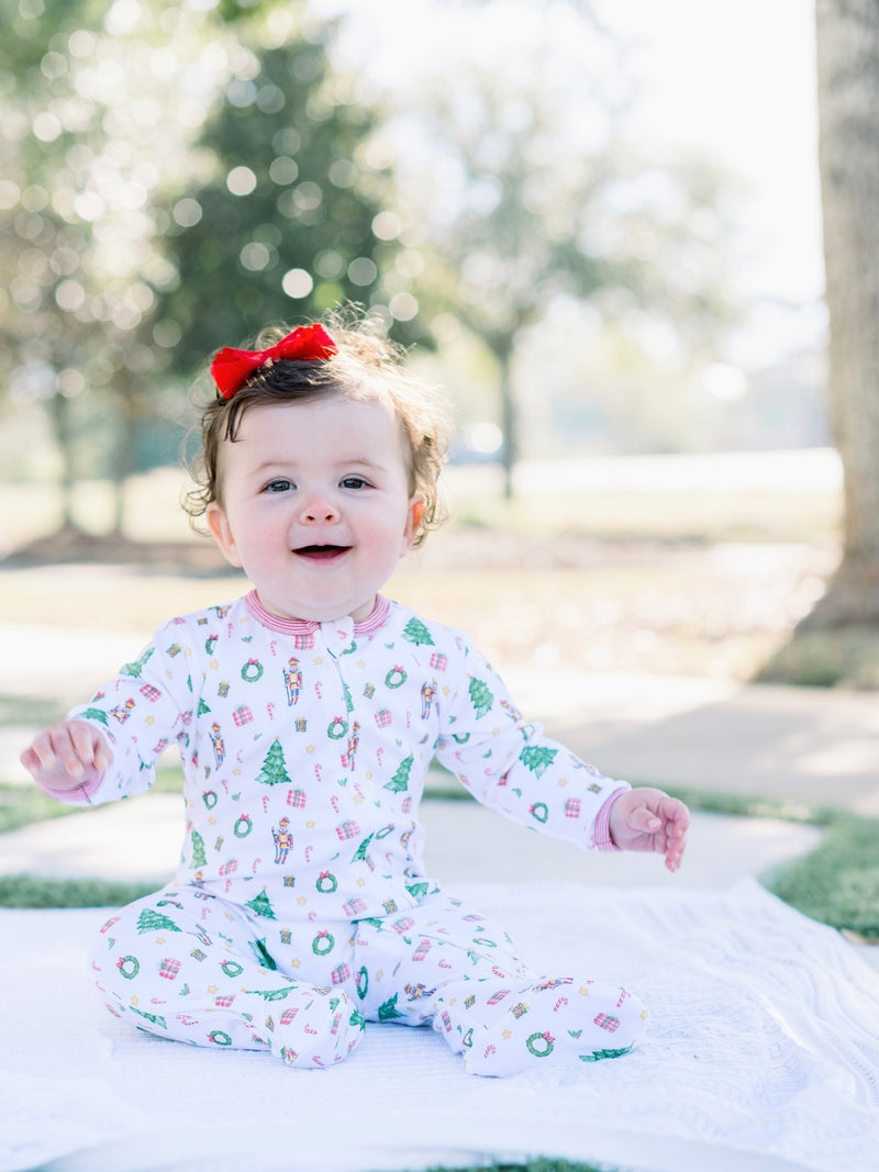 Baby Pima Two Way Zipper Footie | Winter Whimsy Holiday