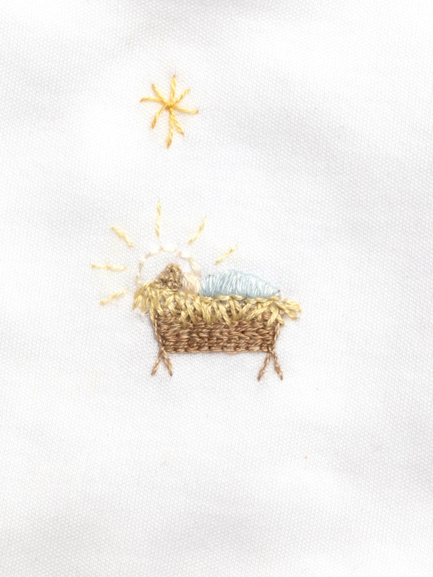 Nativity Collared Pima Footie | White