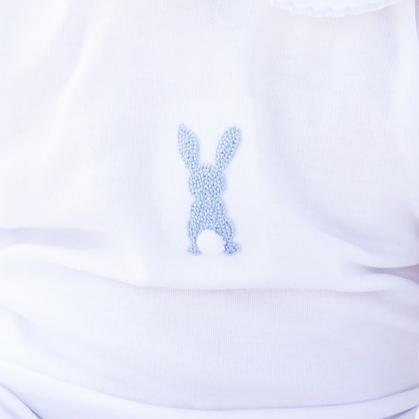 French Knot Bue Bunny Pima Bubble | White/Lt Blue