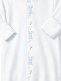 Blue Bunny and Carrot Pima Converter Gown | Machine Embroidery