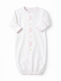 Pink Bunny and Carrot Pima Converter Gown | Machine Embroidery