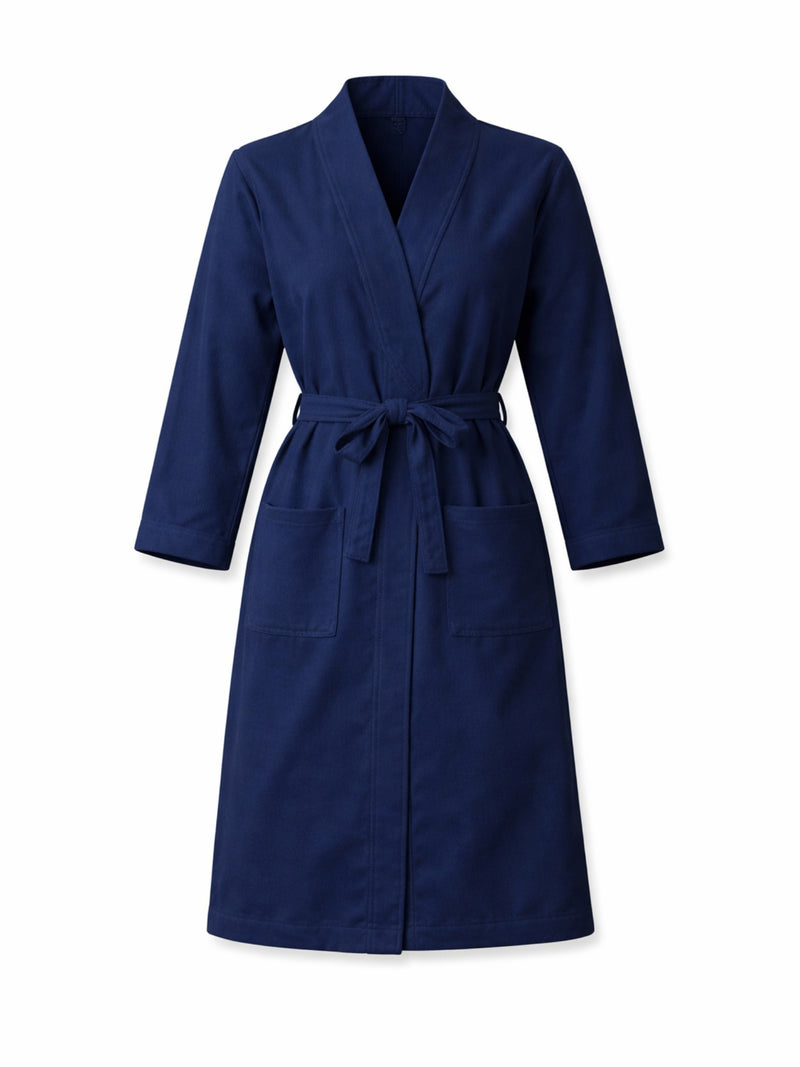 Women's Pima Cotton Lounge Robe | Navy Milly Marie Women's Pima Cotton Lounge Robe | Navy Milly Marie