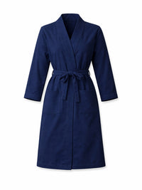 Women's Pima Cotton Lounge Robe | Navy