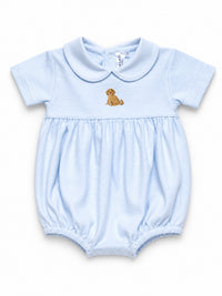 Doddle Boy Puppy Pima Bubble | Lt Blue Mini Stripe