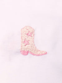 Cowgirl Boot Collared Pima Footie | Lt Pink
