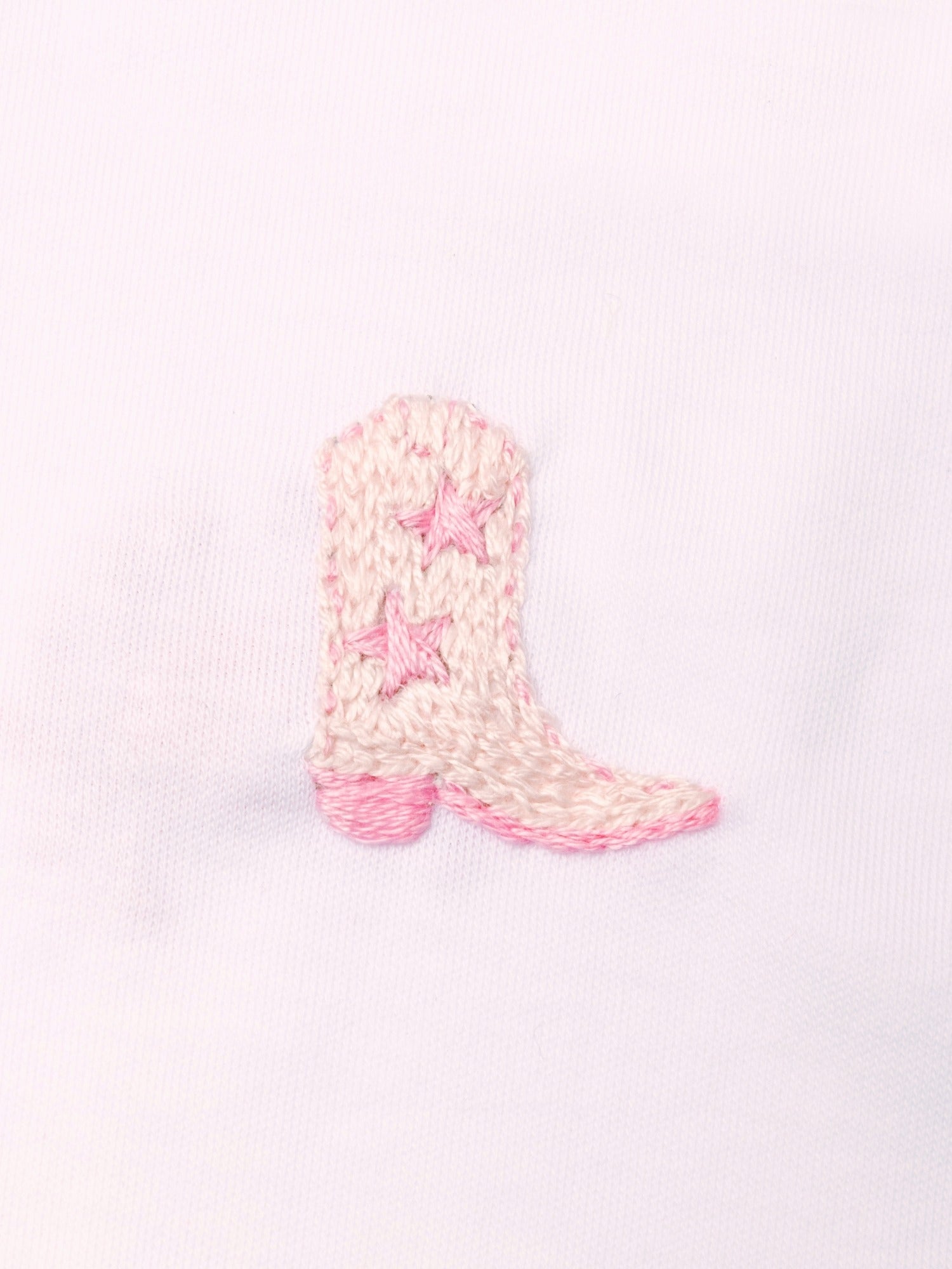 Cowgirl Boot Collared Pima Footie | Lt Pink