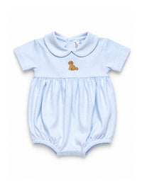 Doddle Boy Puppy Pima Bubble | Lt Blue Mini Stripe