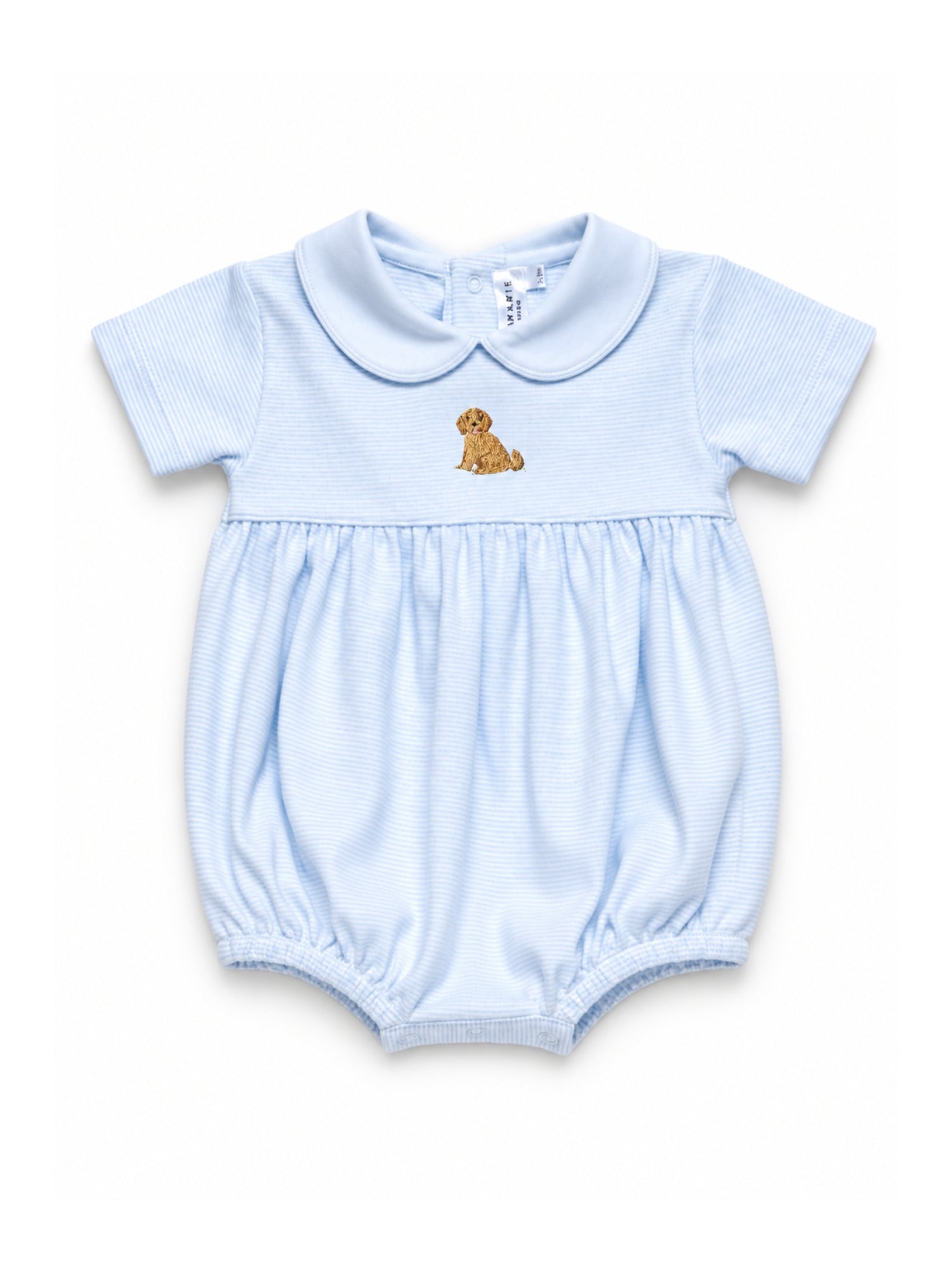 Doddle Boy Puppy Pima Bubble | Lt Blue Mini Stripe