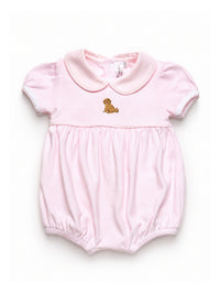 Doodle Girl Puppy Pima Bubble | Lt Pink Mini Stripe