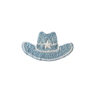 Cowboy Hat Collared Pima Footie | Lt Blue