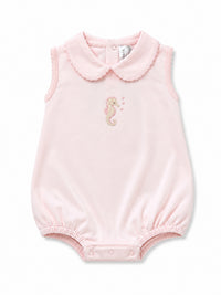 Pink Seahorse Pima Bubble | Lt Pink