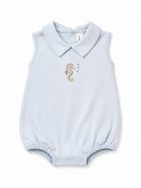 Blue Seahorse Pima Bubble | Lt Blue