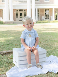 Doddle Boy Puppy Pima Bubble | Lt Blue Mini Stripe