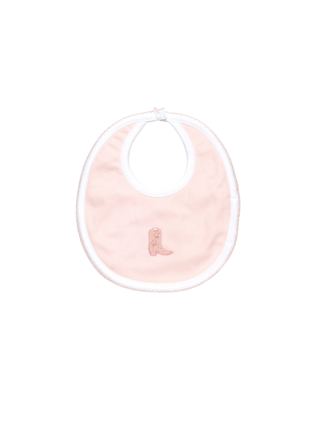 Cowgirl Boot Pima Baby Bib | Lt Pink