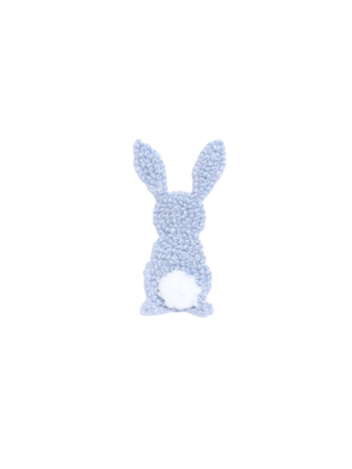 French Knot Blue Bunny Collared Pima Footie | White/Lt Blue