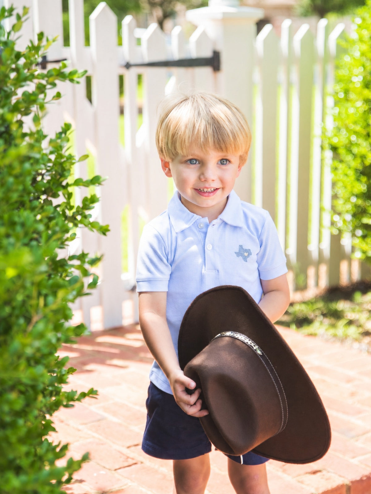 Boys' Texas Pima Cotton Polo Shirt | Blue Mini Stripe