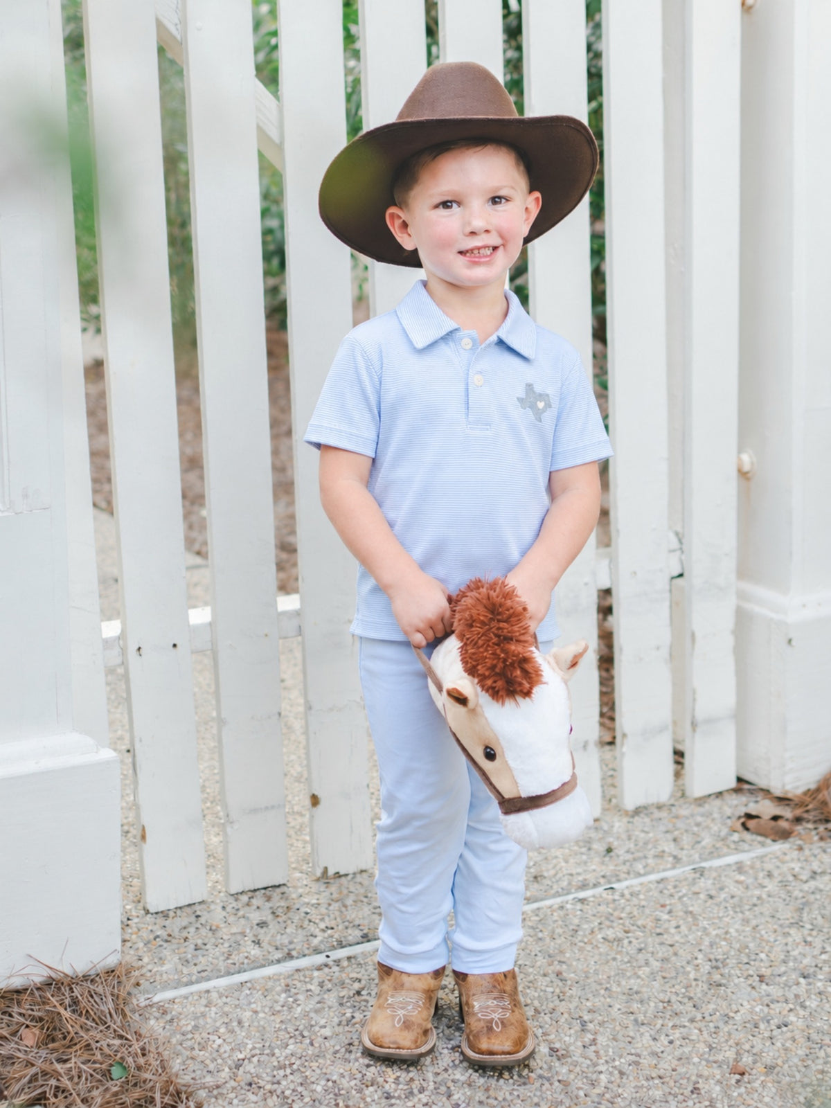 Boys' Texas Pima Cotton Polo Shirt | Blue Mini Stripe