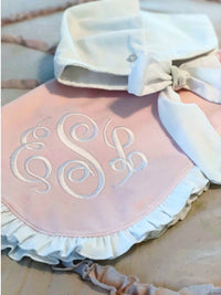 Pima Cotton Ruffle Trim Baby Blanket - Lt Pink