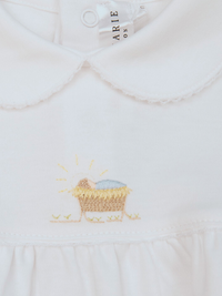 Nativity Collared Pima Footie | White
