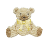 Yellow Teddy Bear Pima Baby Bib | White