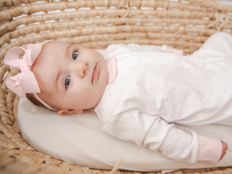 Baby Girl Pink Dots Footie/Sleeper