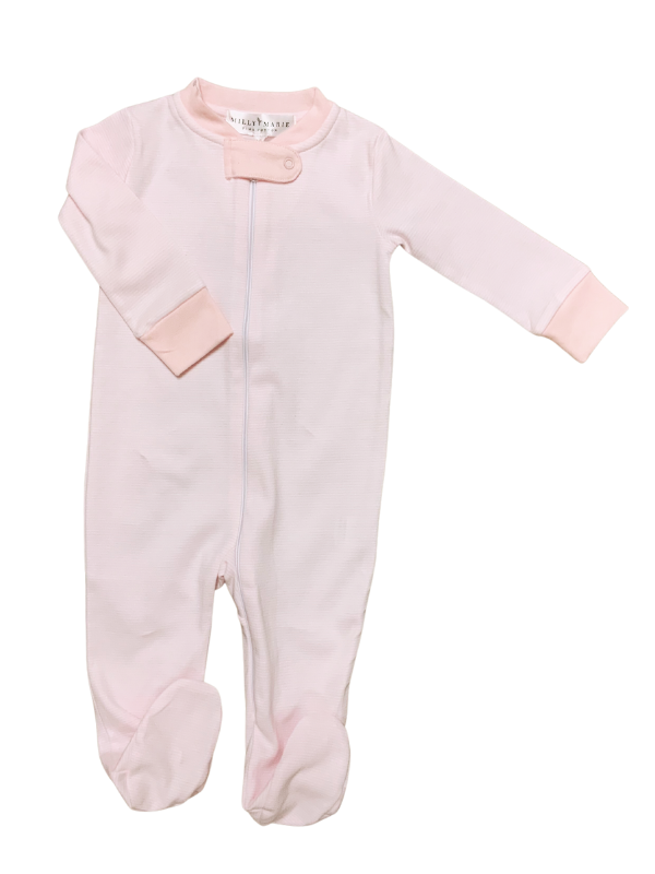 Baby Girl Pink Mini Stripe Footie Sleeper Milly Marie