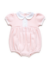 Olivia Hand Smocked Special Knit Bubble | Lt Pink/White