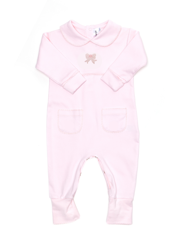 Baby Girl Classic Bow Pink Playsuit