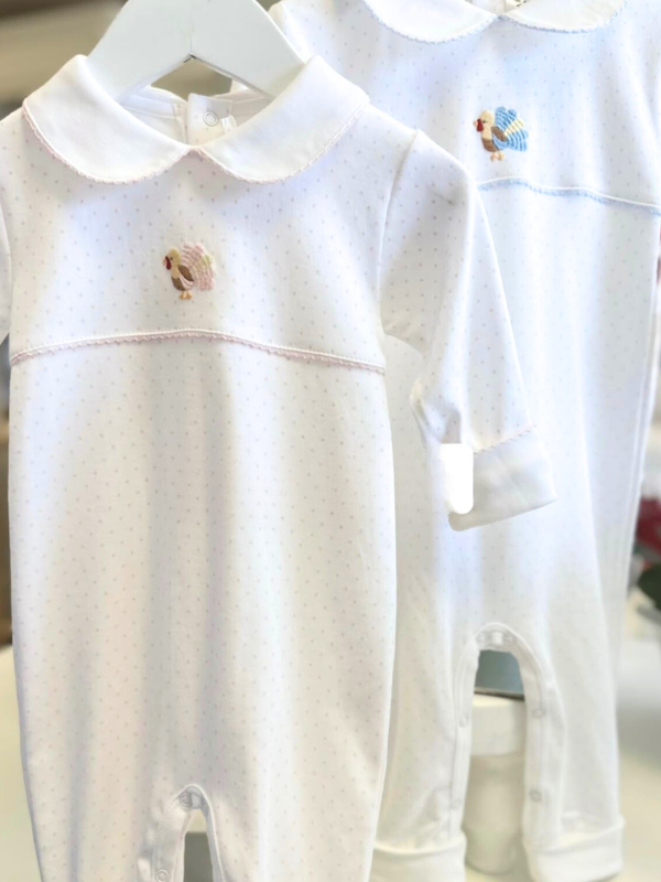 Baby Girl Pink Dots Turkey Playsuit