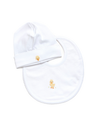 Yellow Duck Pima Bib | White