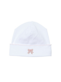 Classic Bow Pima Baby Hat | White