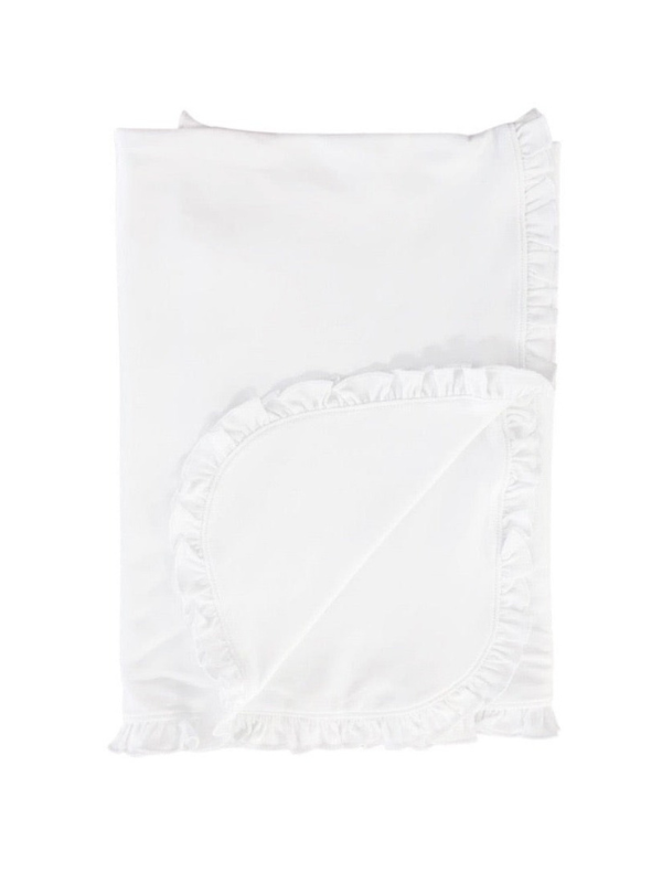 Baby Girl Classic White Ruffle Blanket