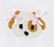 Spotted Girl Puppy Pima Baby Bib | Lt Pink