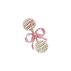 Pink Heirloom Rattle Pima Baby Bib | White