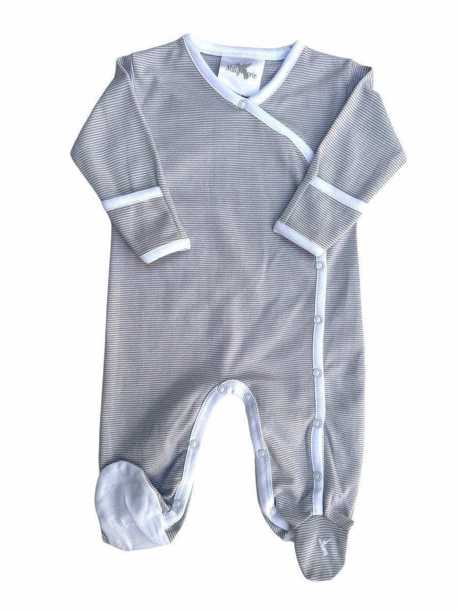 Baby Boy Stone Stripe Georgie Footie