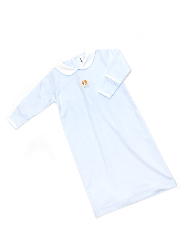 Baby Boy Spotted Puppy Blue Day Gown